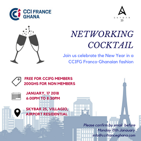 CHAMBER OF COMMERCE AND INDUSTRY FRANCE GHANA (CCIFG) NEW YEAR COCKTAIL