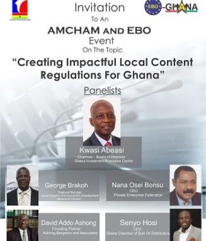 EBO-AMCHAM JOINT BREAKFAST MEETING ON LOCAL CONTENT: 1 DAY TO GO